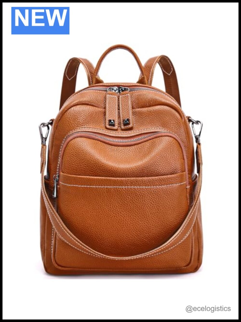 Genuine Leather Convertible Backpack Purse Women Anti-Theft Work Travel Bag